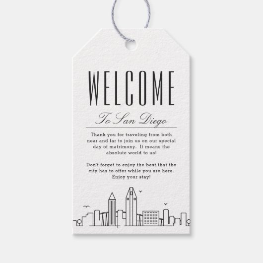 San Diego Wedding | Welkom Bericht Cadeau Labels Cadeaulabel (Voorkant)