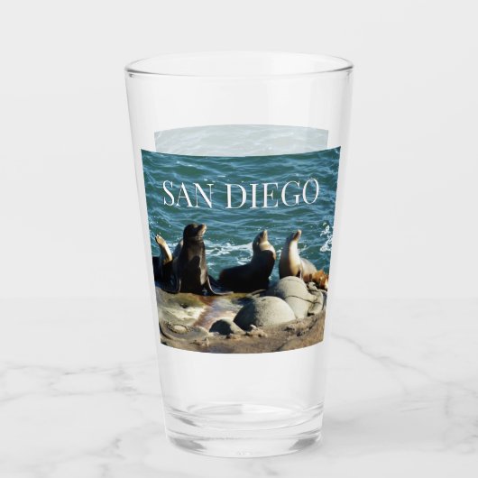 San Diego Zeeleeuwen Glas (Voorkant)