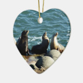 San Diego Zeeleeuwen Keramisch Ornament (Links)