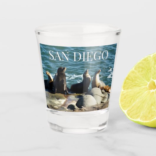 San Diego Zeeleeuwen Shot Glas (Voorkant)