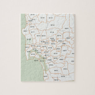 San Diego Zip-codekaart Legpuzzel