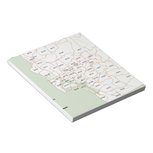 San Diego Zip-codekaart Notitieblok (Schuin)