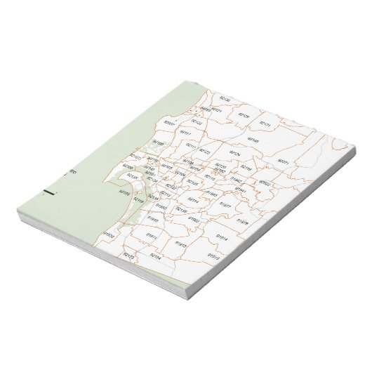 San Diego Zip-codekaart Notitieblok (Linkerzijde)