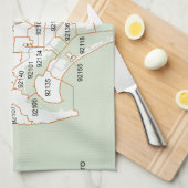 San Diego Zip-codekaart Theedoek (Quarter Fold)