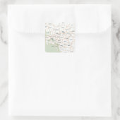 San Diego Zip-codekaart Vierkante Sticker (Tas)