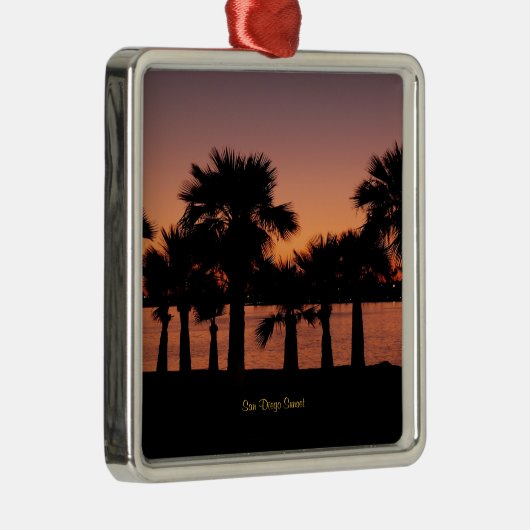 San Diego Zonsondergang - Palmbomen Metalen Ornament (Rechts)