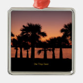 San Diego Zonsondergang - Palmbomen Metalen Ornament (Voorkant)