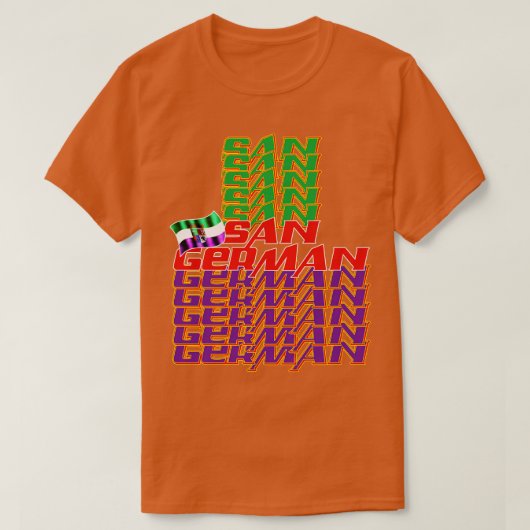 San Duits Cascade tekst 2 T-shirt (Design voorkant)