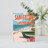 San Felipe Beach Mexico reisposter Briefkaart (Staand voorkant)