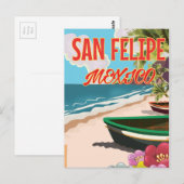 San Felipe Beach Mexico reisposter Briefkaart (Voorkant / Achterkant)