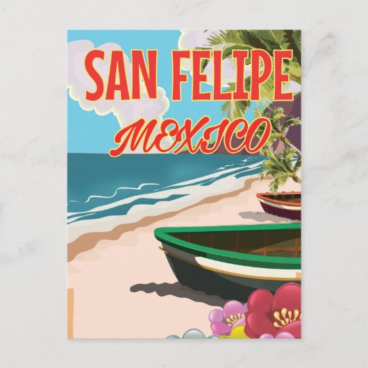 San Felipe Beach Mexico reisposter Briefkaart (Voorkant)