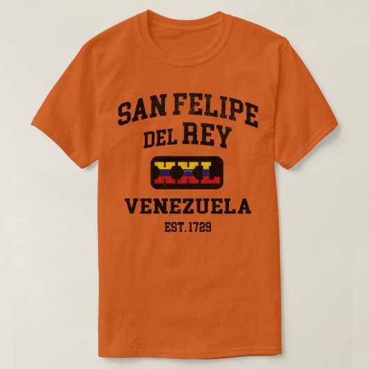 San Felipe del Rey Venezuela XXL Atletisch ontwerp T-shirt (Design voorkant)