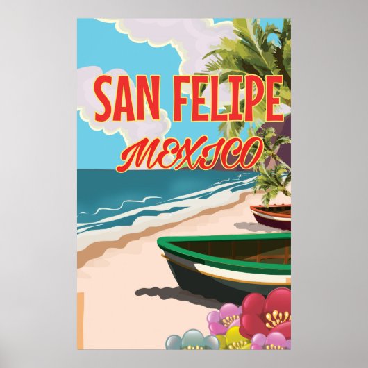 San Felipe strand Mexico reisposter Poster (Voorkant)