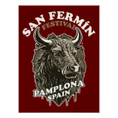 San Fermin Festival - Running of the Bulls Perfect Poster (Voorkant)