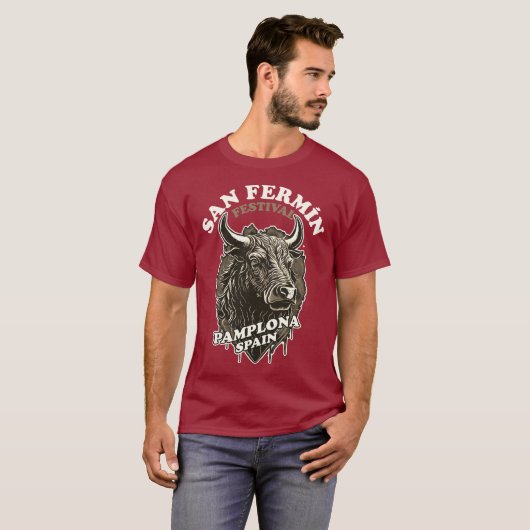 San Fermin Festival - Running of the Bulls T-shirt (Voorkant volledig)