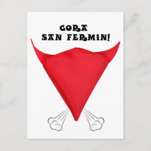 San Fermin red scarf gevouwen in een stierenhoofd: Briefkaart