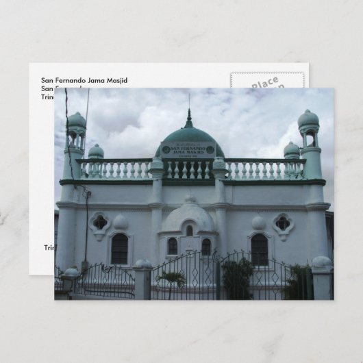 San Fernando Jama Masjid (moskee) Trinidad Briefkaart (Voorkant / Achterkant)