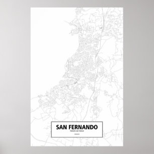 San Fernando, Trinidad en Tobago (zwart op wit) Poster