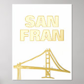 SAN FRAN BRIDGE | san francisco GOLD Folie Afdrukken (Voorkant)