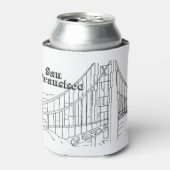 San Fran Golden Gate Bridge California Art Design Blikjeskoeler (Blikje Voorkant)