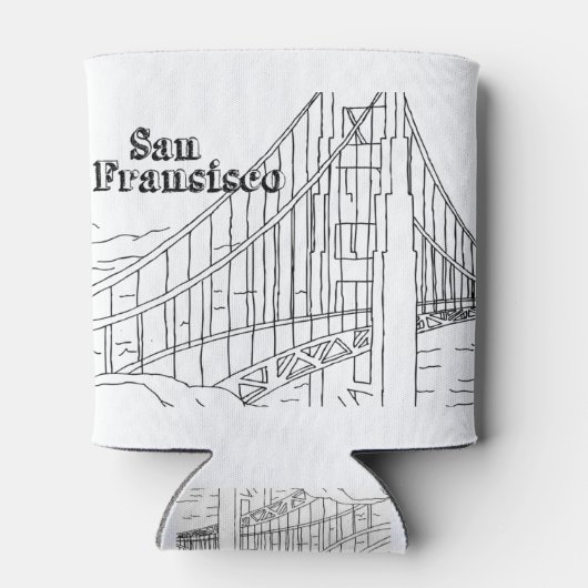 San Fran Golden Gate Bridge California Art Design Blikjeskoeler (Achterkant)