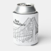 San Fran Golden Gate Bridge California Art Design Blikjeskoeler (Blikje Achterkant)