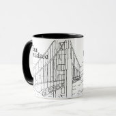 San Fran Golden Gate Bridge California Art Design Mok (Voorkant links)