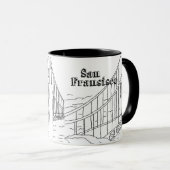 San Fran Golden Gate Bridge California Art Design Mok (Voorkant rechts)
