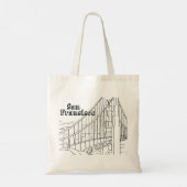 San Fran Golden Gate Bridge California Art Design Tote Bag (Achterkant)