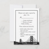 San Fran Skyline Etched BW Paars RSVP Menu (Achterkant)