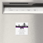 San Fran Skyline Etched BW Paars Save the Date Magneet (Insitu (Vaatwasser))