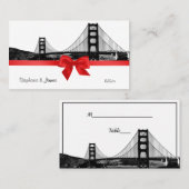 San Fran Skyline Etched BW Red Escort-kaarten Plaatskaartje (Voorkant / Achterkant)