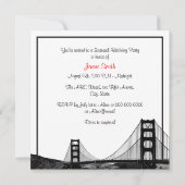 San Fran Skyline Etched BW Red Sweet Sixteen SQ Kaart (Achterkant)