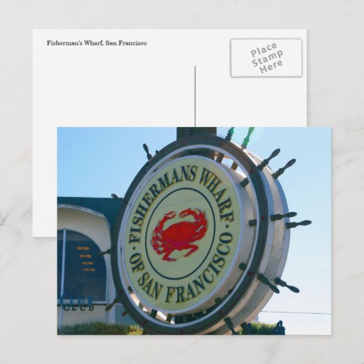 san fran wharf - teken briefkaart (Voorkant / Achterkant)
