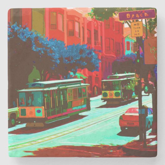 San Francisco 005 Stenen Onderzetter (Voorkant)