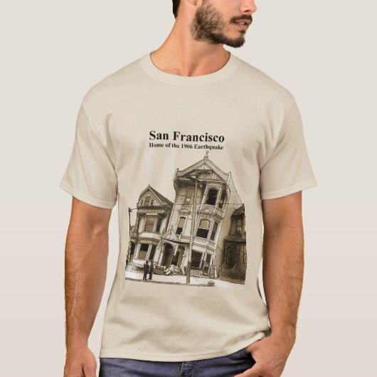 San Francisco 1906 Aardbeving Illustratie URM T-shirt (Voorkant)