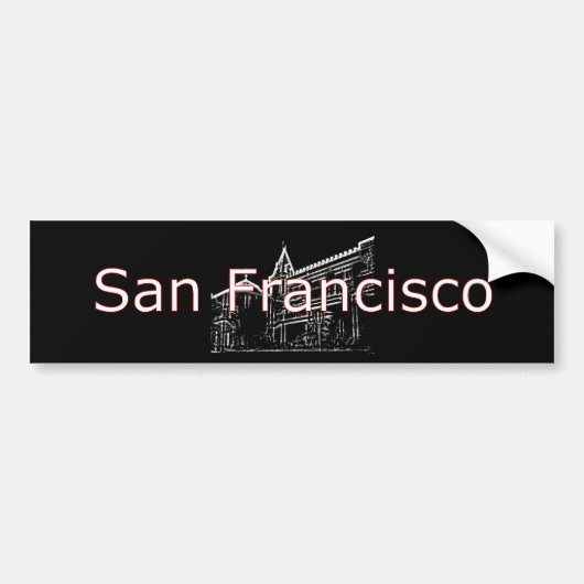 San Francisco 1986 art The MUSEUM Zazzle Drawing Bumpersticker (Voorkant)