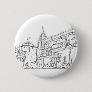 San Francisco 1986 art The MUSEUM Zazzle Drawing Ronde Button 5,7 Cm