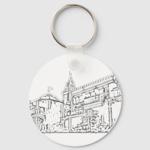 San Francisco 1986 art The MUSEUM Zazzle Drawing Sleutelhanger