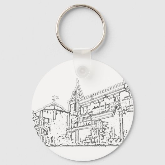 San Francisco 1986 art The MUSEUM Zazzle Drawing Sleutelhanger (Voorkant)