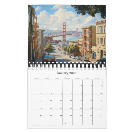 San Francisco 2025 Kalender - 12 iconische scènes (Jan 2026)