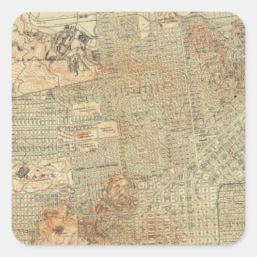 San Francisco 5 Vierkante Sticker (Voorkant)