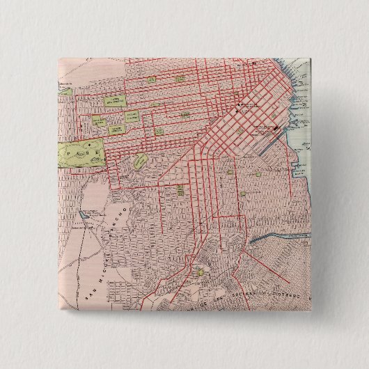 San Francisco 7 Vierkante Button 5,1 Cm (Voorkant)