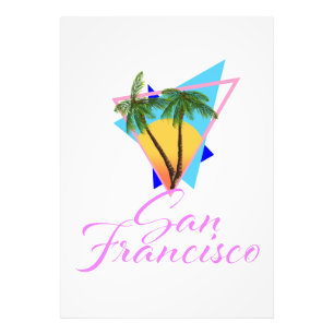 San Francisco 80s palmboom Foto Afdruk