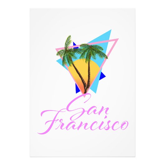 San Francisco 80s palmboom Foto Afdruk (Voorkant)