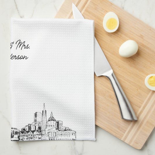 San Francisco Aangepaste Naam Theehanddoek Gift Theedoek (Quarter Fold)