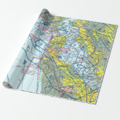 San Francisco Aeronautical Chart Gift Wrap Cadeaupapier (Uitgerold)