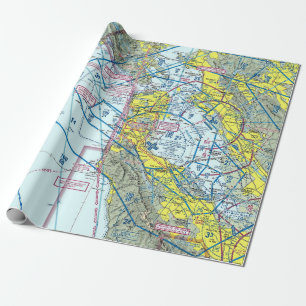 San Francisco Aeronautical Chart Gift Wrap Cadeaupapier