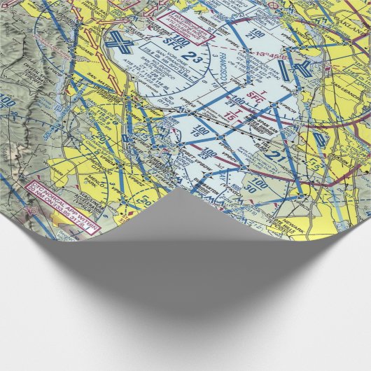San Francisco Aeronautical Chart Gift Wrap Cadeaupapier (Hoek)