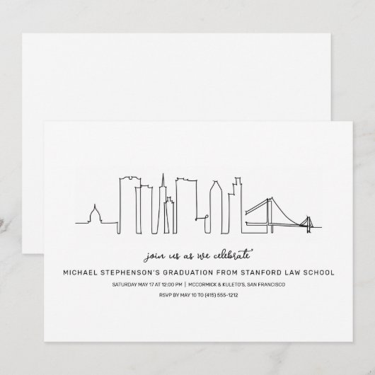 San Francisco Afstuderen Kaart (Voorkant / Achterkant)